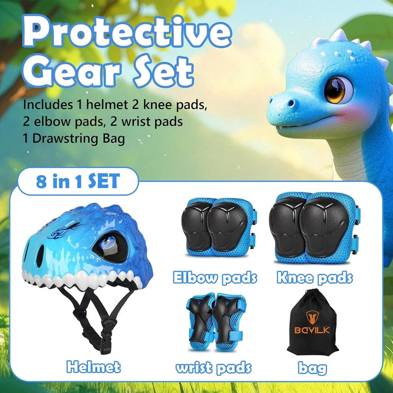 Bavilk Toddler Kids Bike Helmet,3D Dinosaur Helmets for Boys Girls Infant/Baby to Children 1/2/3/4/5/6/7/8 Years Old Lightweight Adjustable Multi-Sports Bicycle Scooter Skateboard Skating Cycling - Image 2